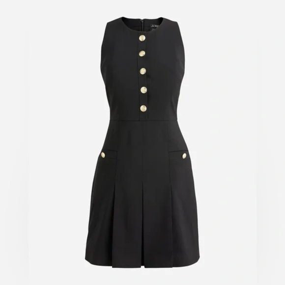 NWT-0-J.Crew Pleated mini dress in Italian bi-stretch wool blend